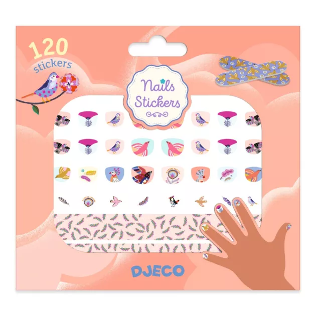 Djeco Design by Körömmatricák Madarak és tollak - Feathers