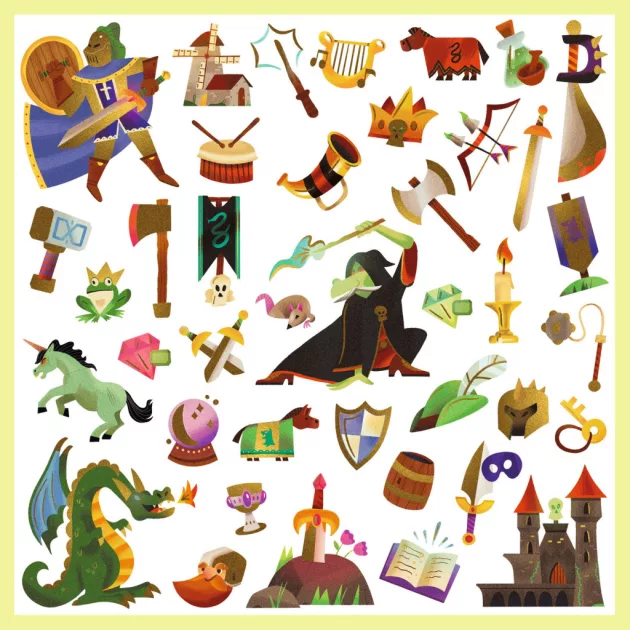 Djeco Design by Matricák Középkori fantáziavilág - Medieval fantasy
