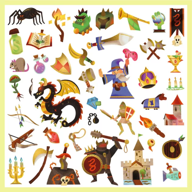 Djeco Design by Matricák Középkori fantáziavilág - Medieval fantasy