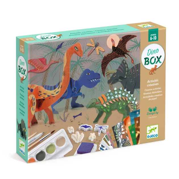 Djeco Kreatív műhely, 6 technika 1 dobozban - Dinoszauruszok világa 