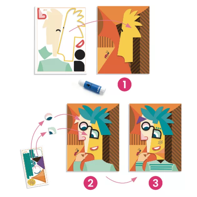 Djeco Művészeti műhely Kockafejek - Square Heads