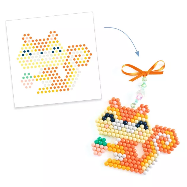 Djeco Artistic Aqua Vizes gyöngykirakó készlet Bundás barátok - Furry friends