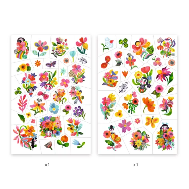 Djeco Tetováló matricák Virág akvarell - Aqua flor