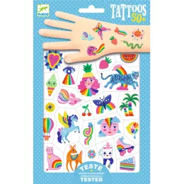 Djeco Tetováló matricák Szivárvány - Rainbow