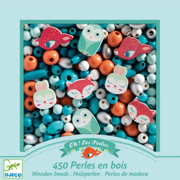 Djeco Fagyöngyök Erdei állatkák - Wooden beads small animals
