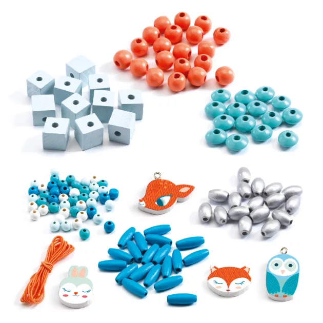 Djeco Fagyöngyök Erdei állatkák - Wooden beads small animals