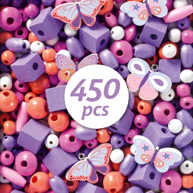 Djeco Fagyöngyök Pillangók - Wooden beads buterflies