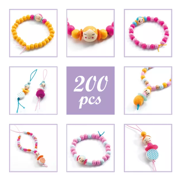 Djeco Gyöngyfűzés Fagyöngyök és figurák - Beads and figurines