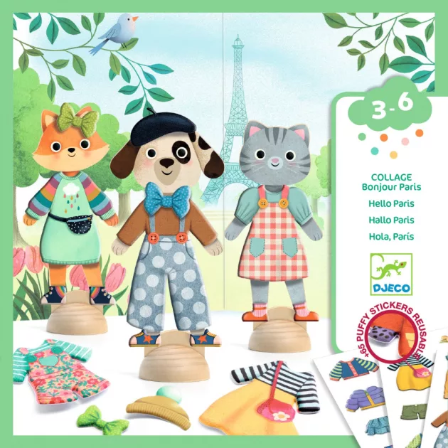 Djeco Design by Papírbaba öltöztető Stílusosan Párizsban - Bonjour Paris