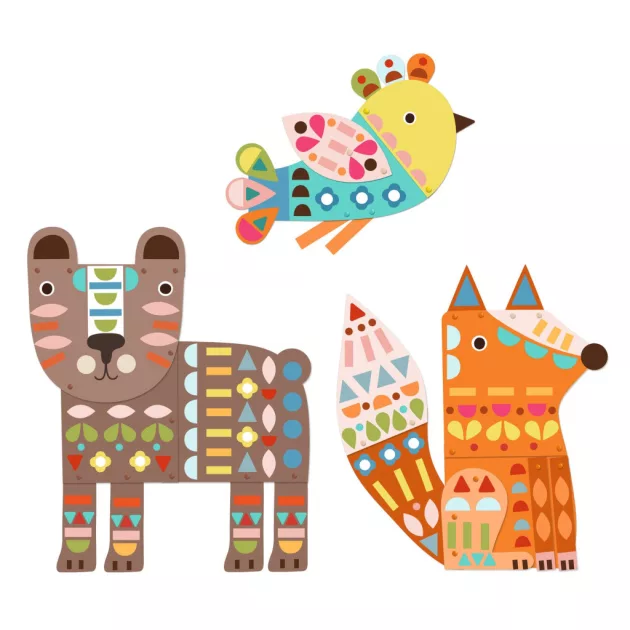 Djeco Design by Kollázs műhely Mackó róka madárka - 3 giant animals