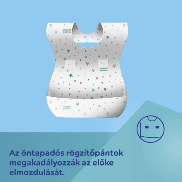 Canpol babies Vízálló egyszer használatos előke zsebbel 10 db