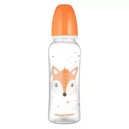   Canpol babies Keskeny nyakú cumisüveg, CUTE ANIMALS, 250 ml - róka