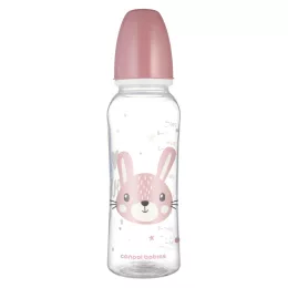   Canpol babies Keskeny nyakú cumisüveg, CUTE ANIMALS, 250 ml - nyuszi