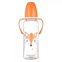   Canpol babies Keskeny nyakú cumisüveg fogantyúval, CUTE ANIMALS, 250 ml, róka