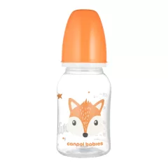   Canpol babies Keskeny nyakú cumisüveg CUTE ANIMALS 120ml - Orange