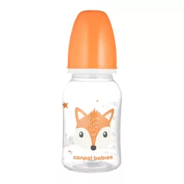   Canpol babies Keskeny nyakú cumisüveg CUTE ANIMALS 120ml - Orange