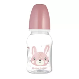   Canpol babies Keskeny nyakú cumisüveg CUTE ANIMALS 120ml - Pink