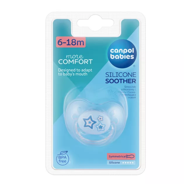 Canpol babies Szilikon szimmetrikus cumi, 6-18hó, NEWBORN BABY - kék