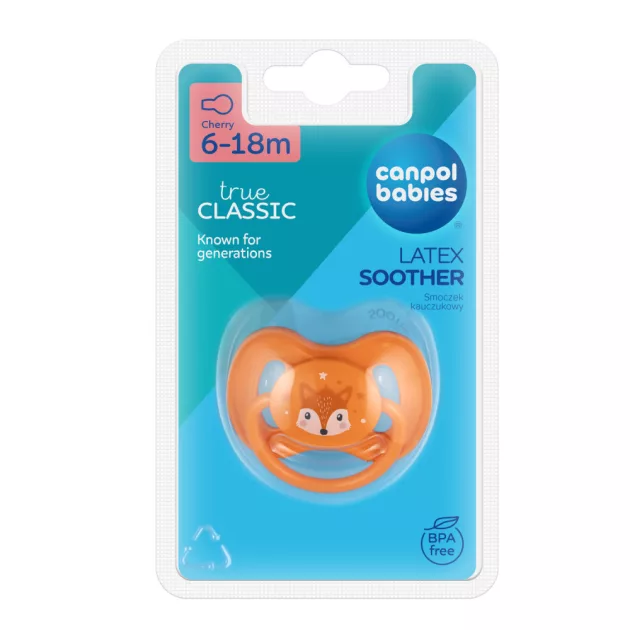 Canpol babies Kaucsuk cseresznye alakú cumi CUTE ANIMALS 6-18hó 1db