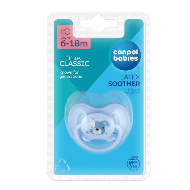 Canpol babies Kaucsuk cseresznye alakú cumi CUTE ANIMALS 6-18hó 1db