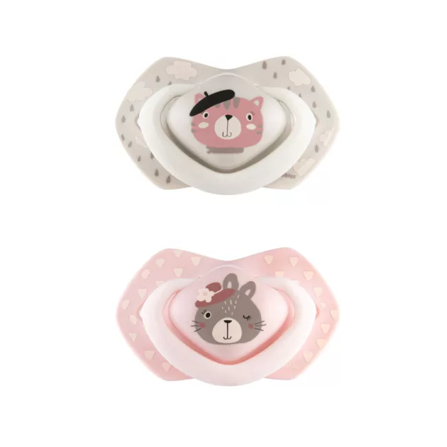 Canpol babies Szilikon szimmetrikus cumi, Light touch, 18hó+, 2db, BONJOUR PARIS - rózsaszín