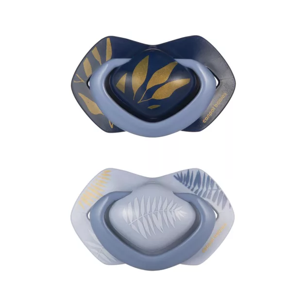 Canpol babies Szilikon szimmetrikus cumi, Light touch, 0-6hó, 2db, GOLD - kék