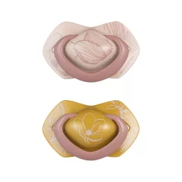   Canpol babies Szilikon szimmetrikus cumi, Light touch, GOLD, 18hó+, 2db - rózsaszín