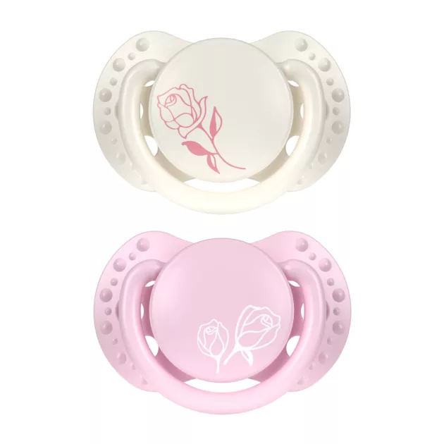LOVI Mini szilikon dinamikus cumi PETITE ROSE 0-2hó 2db lány
