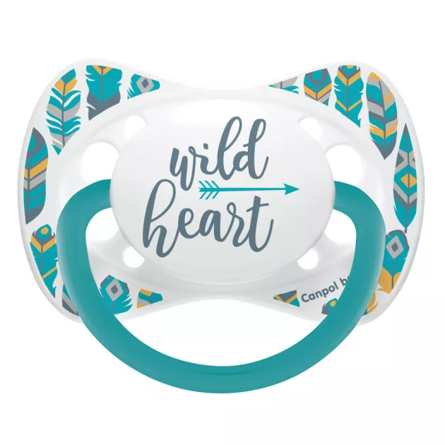 Canpol babies Szilikon szimmetrikus cumi, 18hó+, WILD NATURE, 1db, TOYS - türkiz