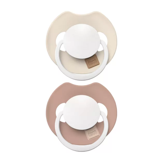 LOVI Világító dinamikus szilikon cumi PRIME 18hó+ 2db - Ivory/Blush