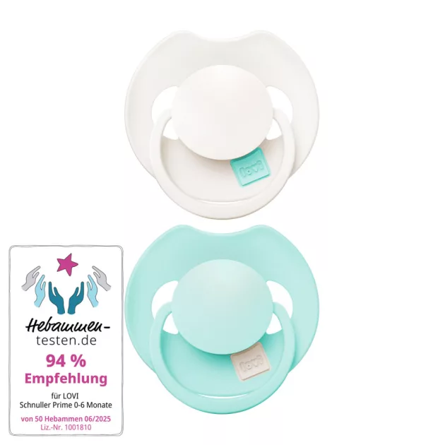 LOVI PRIME Tutti Frutti szilikon dinamikus cumi 0-6hó 2db Lagoon/Mint Cream