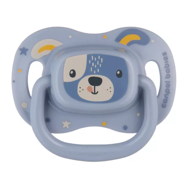 Canpol babies Szimmetrikus szilikon cumi, 0-6hó, 1db, CUTE ANIMALS - kék