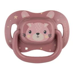   Canpol babies Szilikon szimmetrikus cumi, 0-6hó, 1db, CUTE ANIMALS - pink