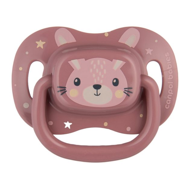 Canpol babies Szilikon szimmetrikus cumi CUTE ANIMALS 0-6hó 1db pink