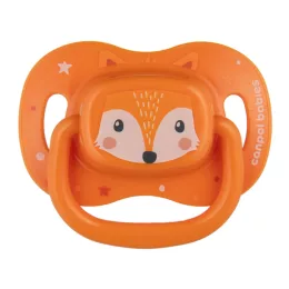   Canpol babies Szilikon szimmetrikus cumi, 6-18hó, 1db, CUTE ANIMALS - narancs