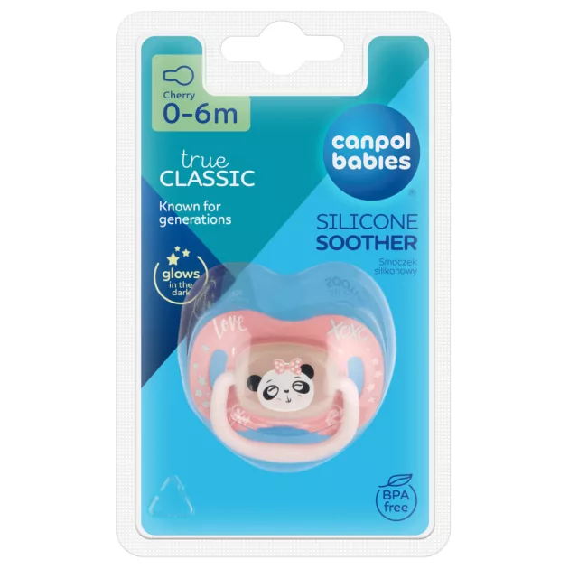 Canpol babies Szilikon cseresznye alakú cumi EXOTIC ANIMALS 0-6hó - panda