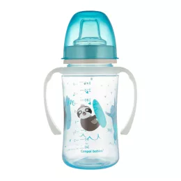   Canpol babies Szilikon ivócsőrős tanulópohár, világító fogantyúval, EXOTIC ANIMALS, 240 ml, kék