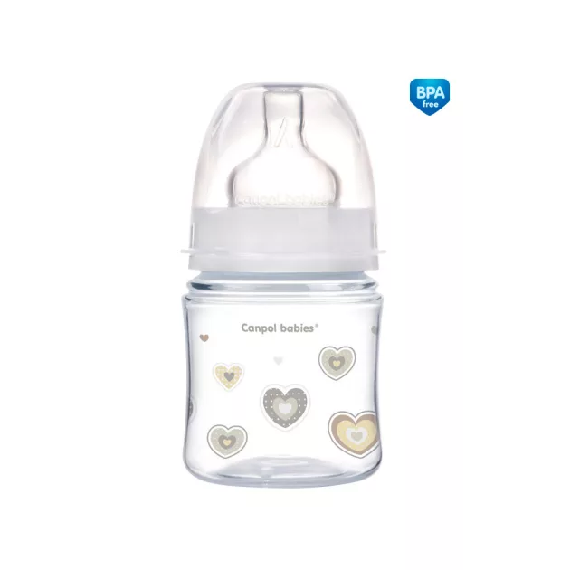 Canpol babies Anti-kólikás cumisüveg, EasyStart, NEWBORN BABY, 120 ml - bézs