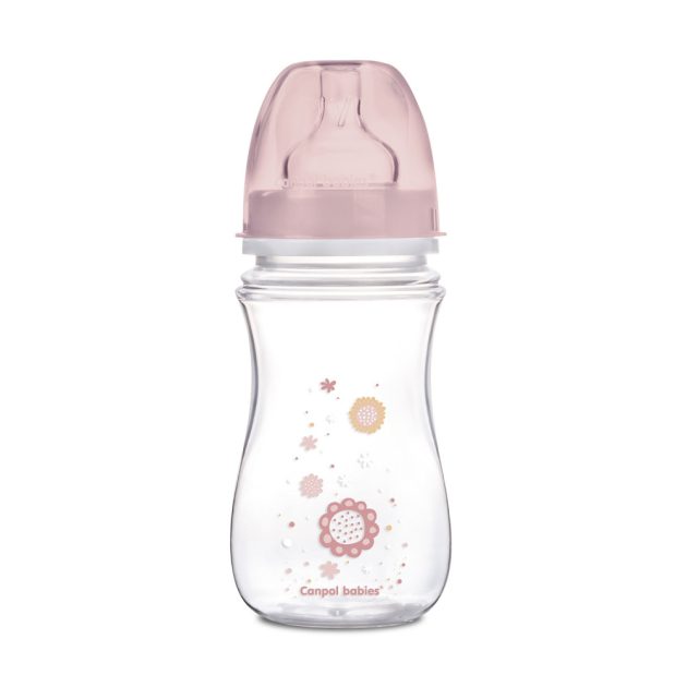 Canpol babies EasyStart anti-kólikás cumisüveg NEWBORN BABY 240ml pink