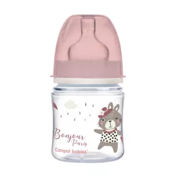   Canpol babies Anti-kólikás cumisüveg, Easy Start, 120 ml, BONJOUR PARIS - pink