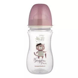   Canpol babies Anti-kólikás cumisüveg, 240 ml, Easy Start, BONJOUR PARIS - pink