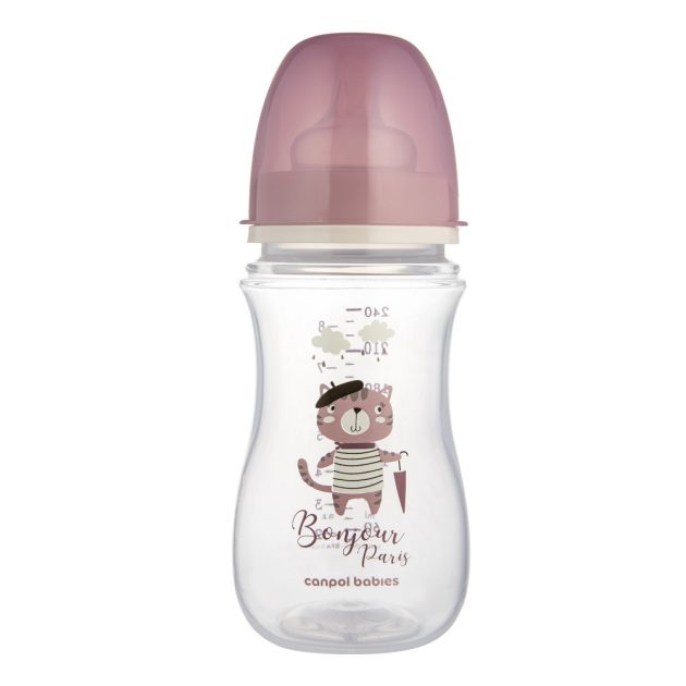 Canpol babies EasyStart Anti-kólikás cumisüveg 240ml Easy Start BONJOUR PARIS pink