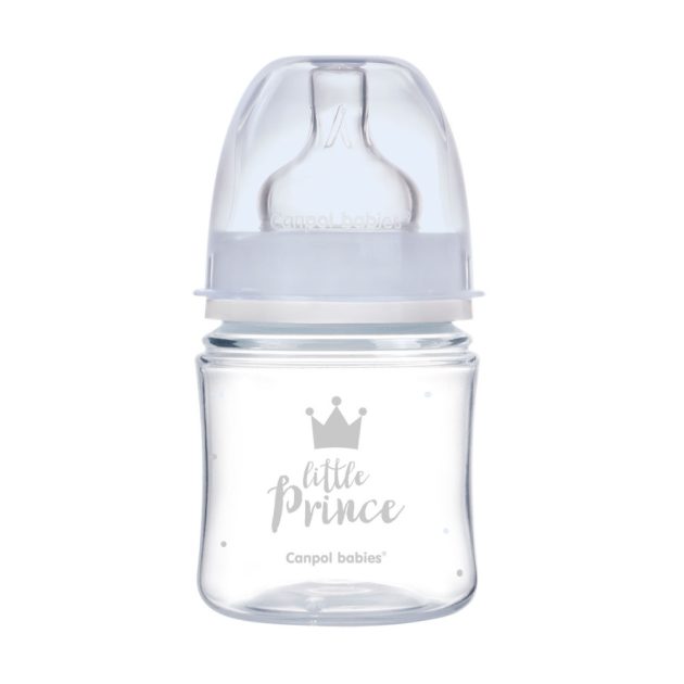 Canpol babies EasyStart anti-kólikás cumisüveg ROYAL BABY 120ml kék