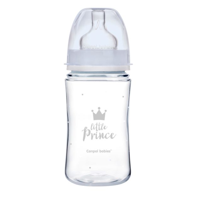 Canpol babies EasyStart anti-kólikás cumisüveg ROYAL BABY 240ml kék