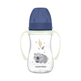   Canpol babies Anti-kólikás cumisüveg, világító fogantyúval, EasyStart, SLEEPY KOALA, 240 ml - kék