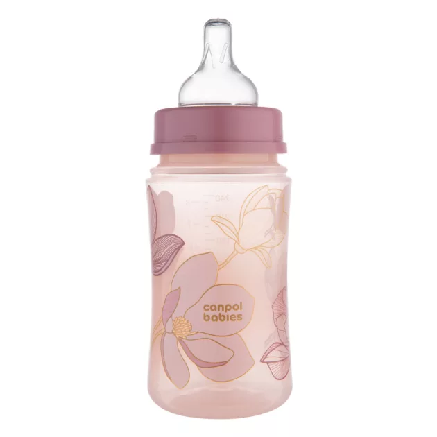 Canpol babies Anti-kólikás cumisüveg, EasyStart, GOLD, 240 ml - pink