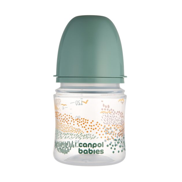 Canpol babies Anti-kólikás cumisüveg EasyStart MOUNTAINS 120ml zöld