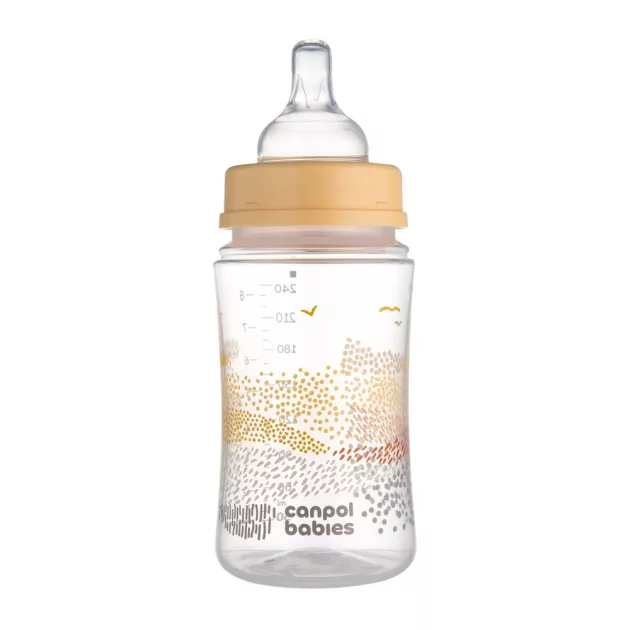 Canpol babies Anti-kólikás cumisüveg, EasyStart, GOLD, 240 ml -  bézs