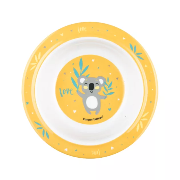 Canpol babies Melamine tál tapadókoronggal, 270ml, EXOTIC ANIMALS - sárga