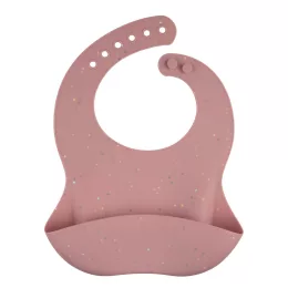 Canpol babies Szilikon előke zsebbel, DOTS - pink
